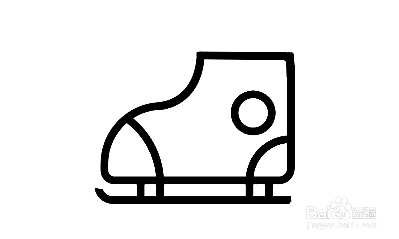 如何画出一个黄色的刀冰鞋