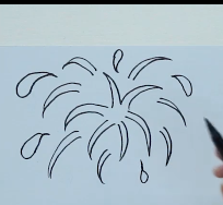 儿童简笔画——和爸爸妈妈一起看烟花 好幸福哦