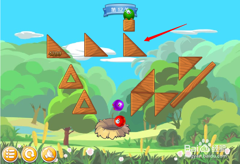小游戏泡泡鸟历险记第12关