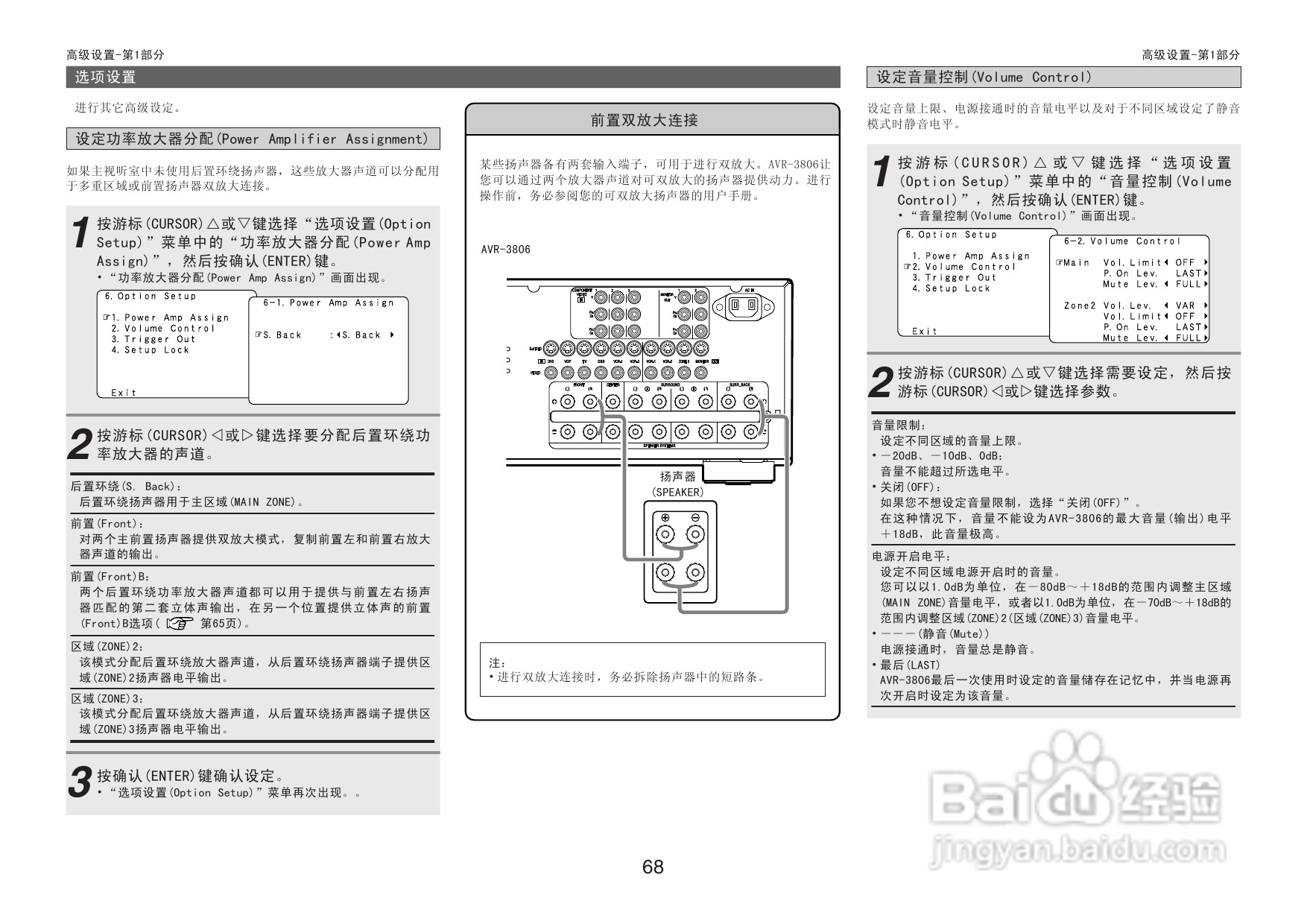 DENON收音环绕扩音机AVR-3806操作说明书:[4]