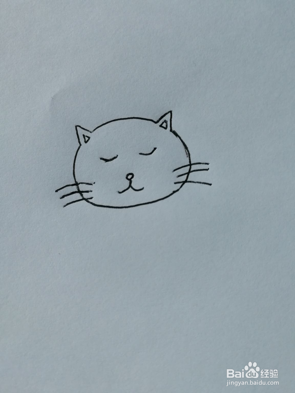 如何画一个简单的爱打盹的小花猫