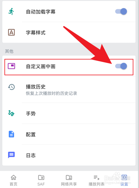 Reex播放器怎么开启自定义画中画功能