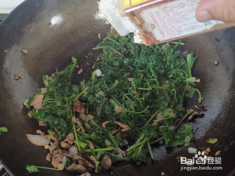 猪肉丝炒香菜段