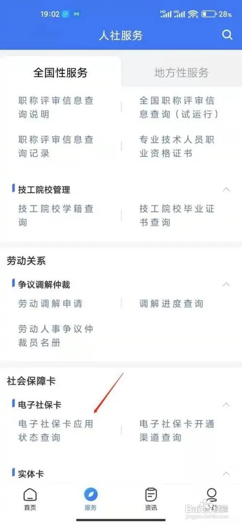 在什么地方查询掌上12333电子社保卡应用状态？