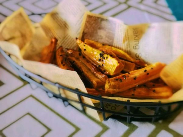 黑芝麻蜂蜜烤红薯条
