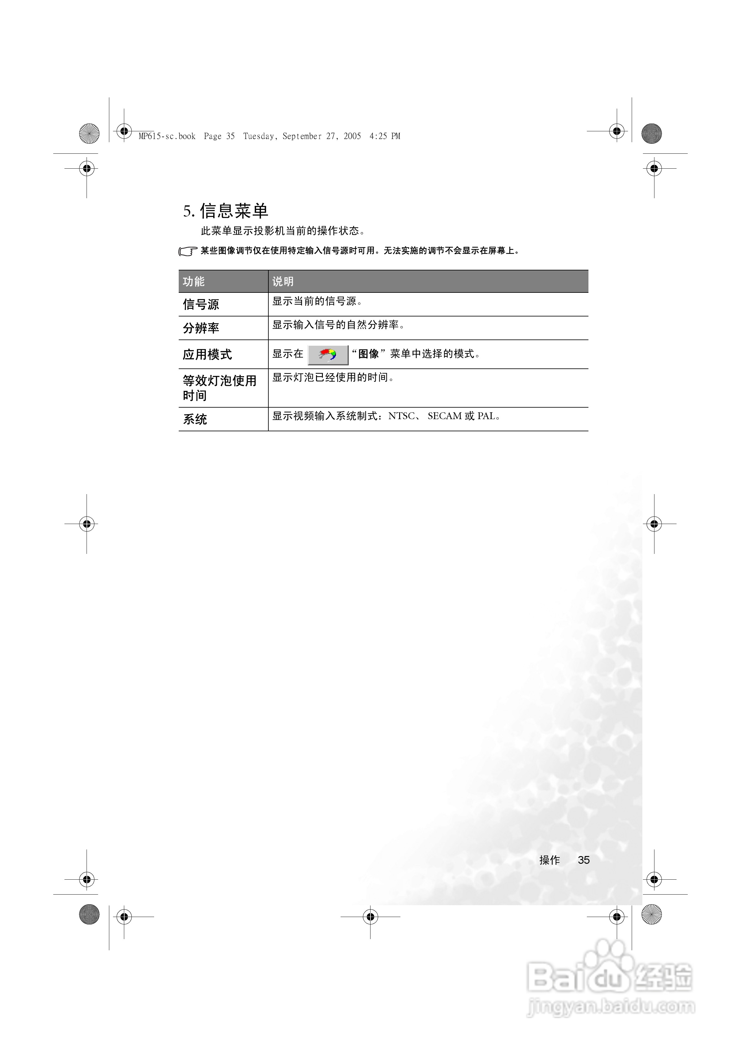 明基MP615投影仪使用说明书:[5]
