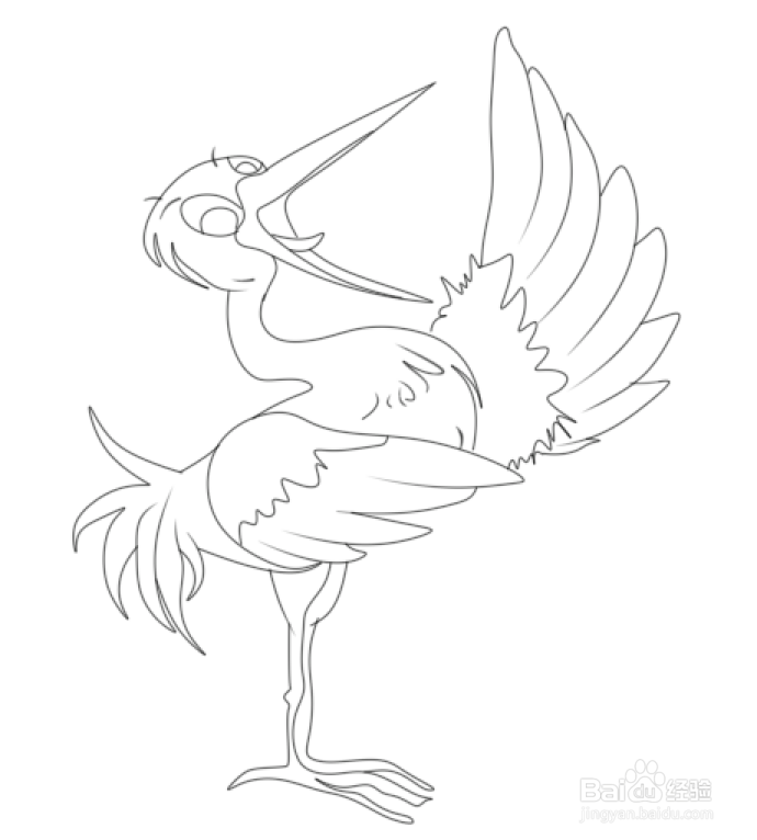 简笔画--爱唱歌的白鹭画法
