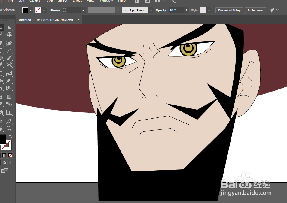 如何用ILLUSTRATOR绘制航海王鹰眼
