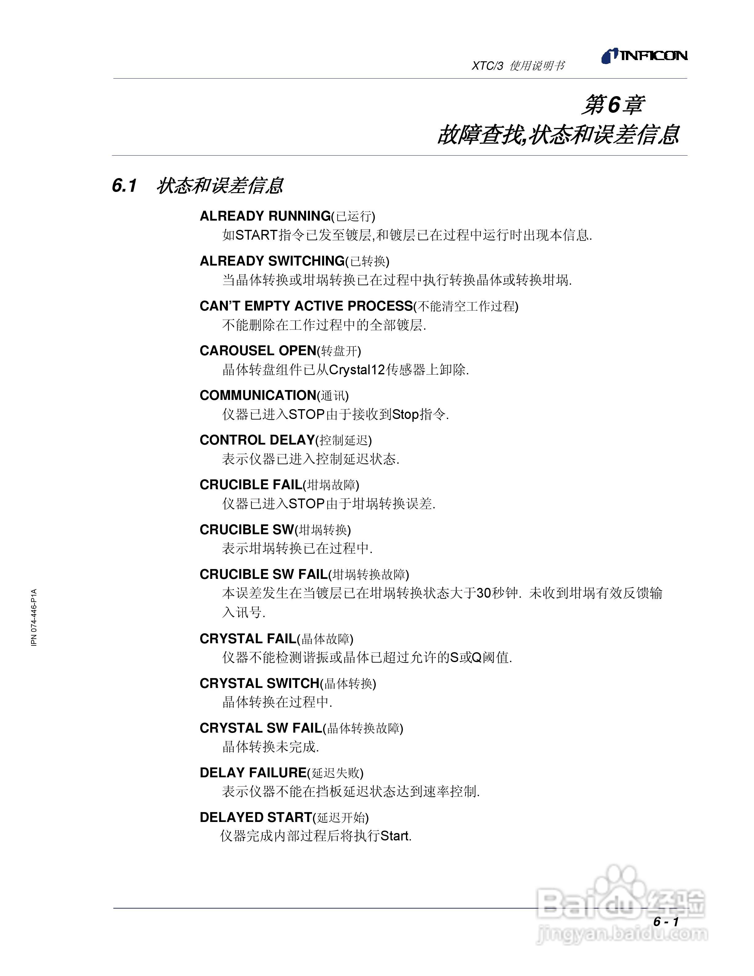 INFICON XTC/3薄膜镀层控制仪使用说明书:[17]