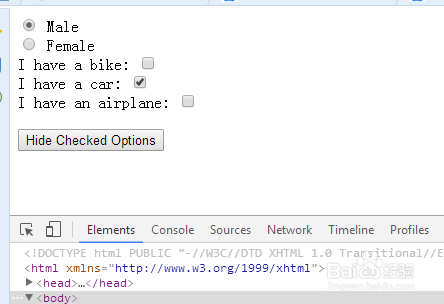 jQuery:checked选取所有选中的复选框或单选按钮