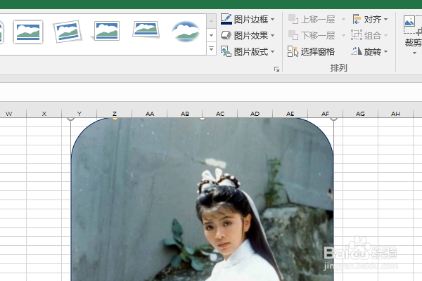 Excel2016如何裁剪圆角矩形图片