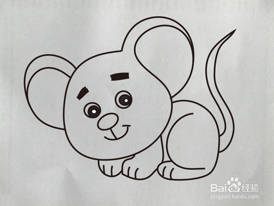 如何画大耳朵鼠简笔画