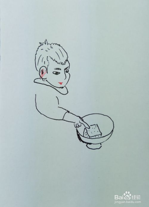怎样画简笔画 爱吃饼的小孩 百度经验