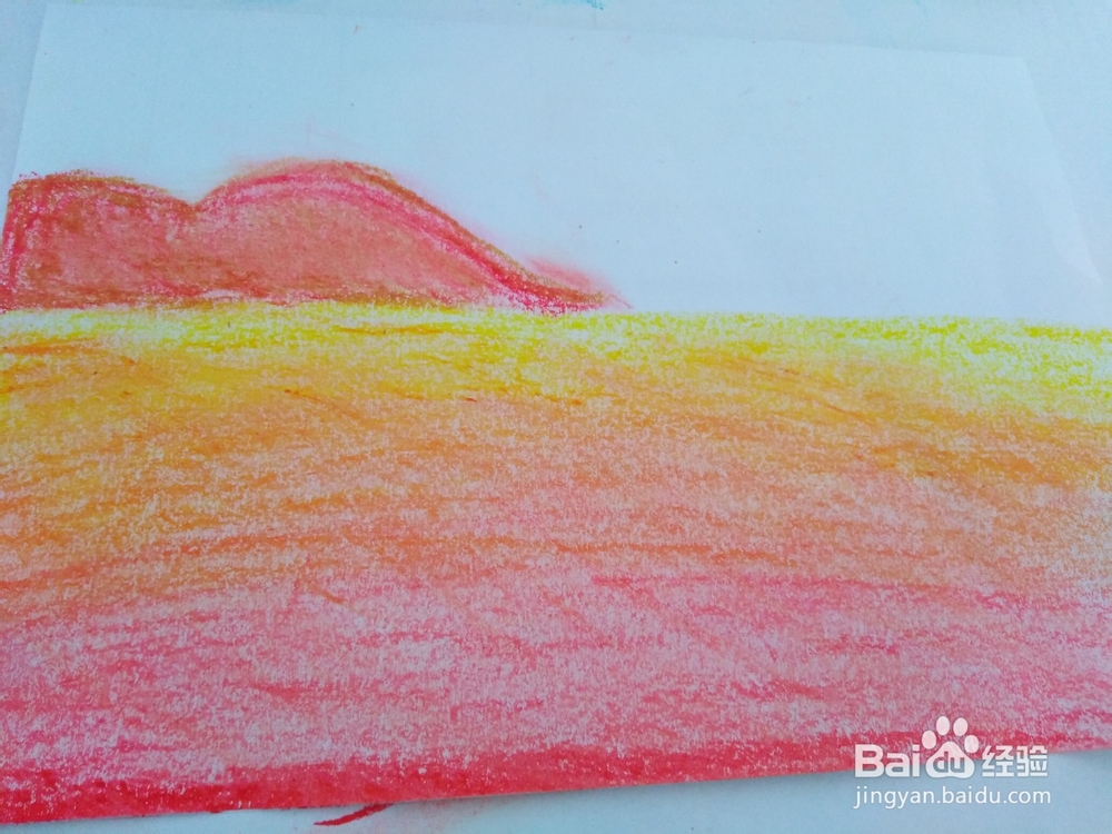 油画棒风景画之初秋田野