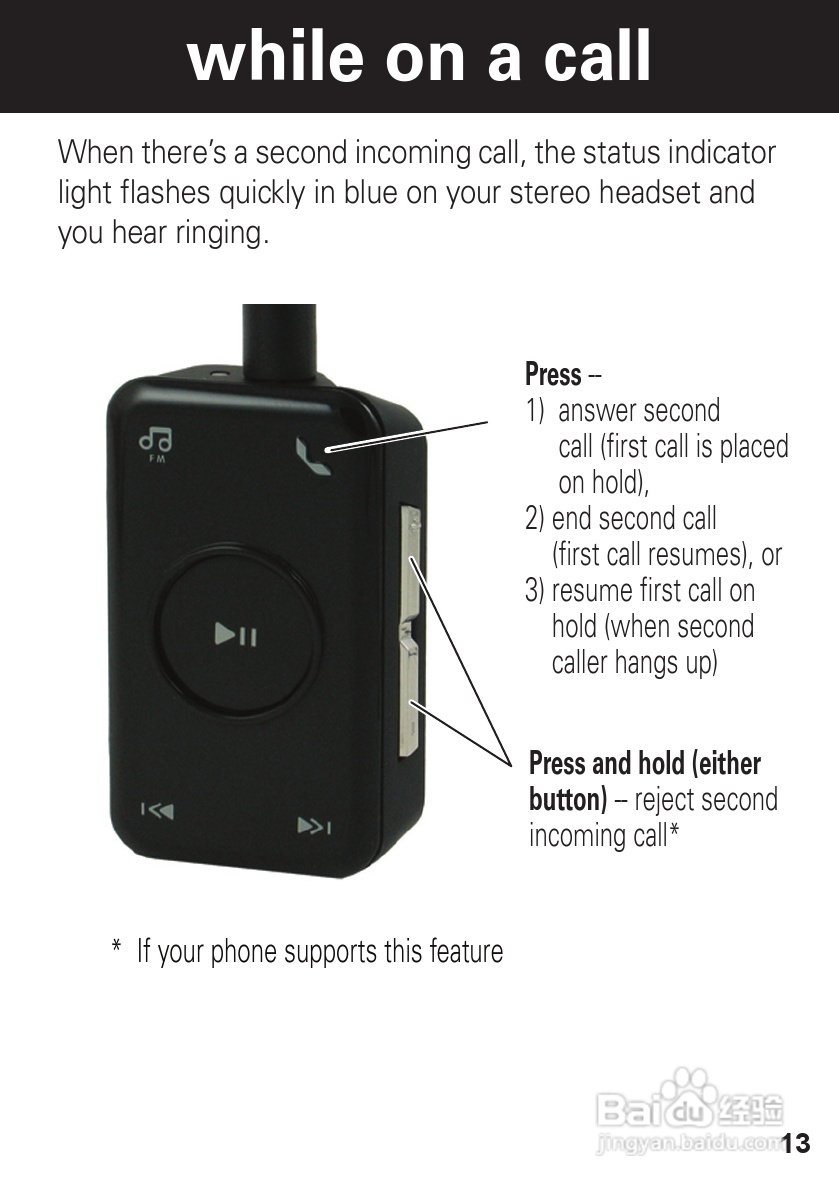 摩托罗拉S605蓝牙耳机使用说明书:[2]