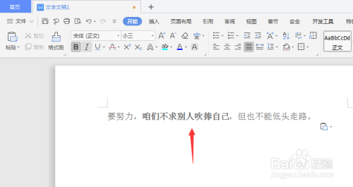 WPS文档中给文字加粗方法