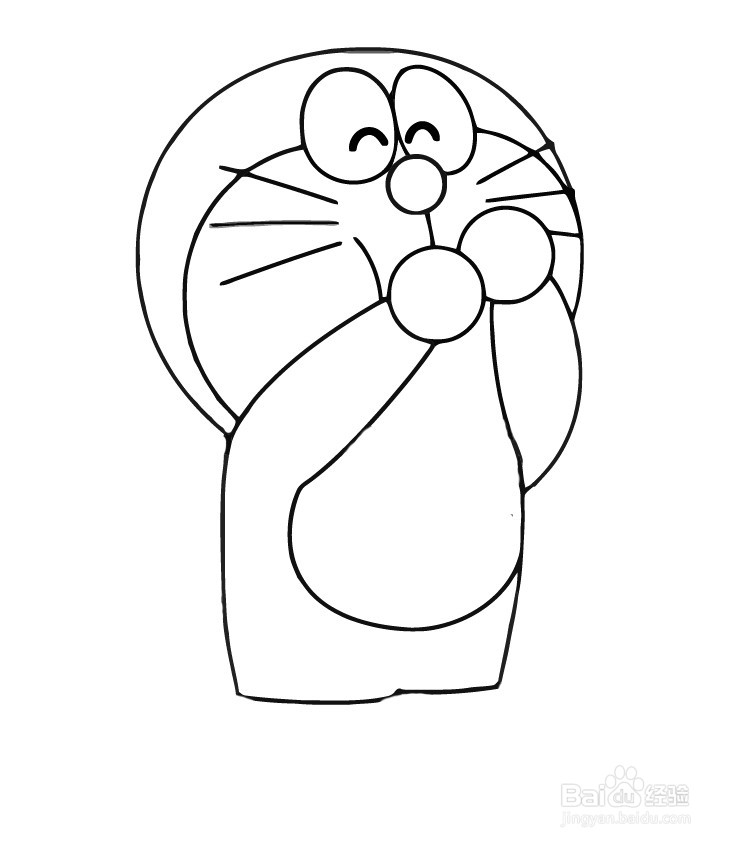 机器猫简笔画 分步画法