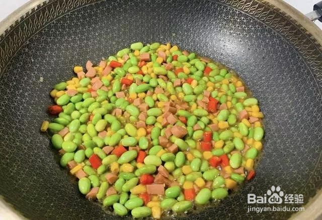 火腿炒青豆，特别的吃法（图文介绍）