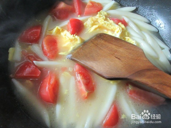 鸭蛋番茄煮鱼面