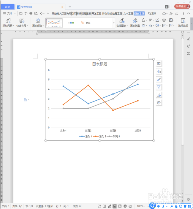 WPS文档中怎样绘制简洁的折线图？