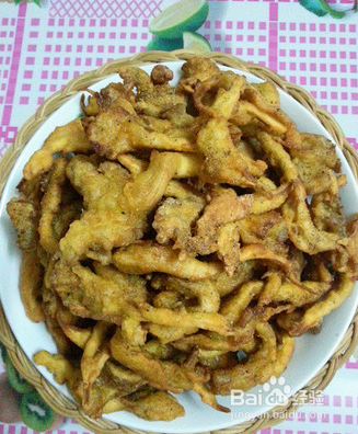 油炸菌菇沾椒盐
