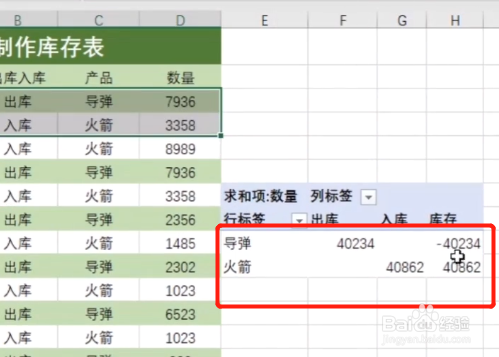 Excel怎么制作库存表