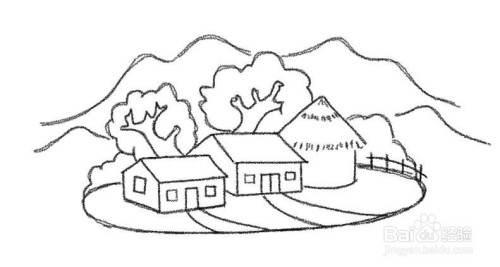 美丽家园简笔画