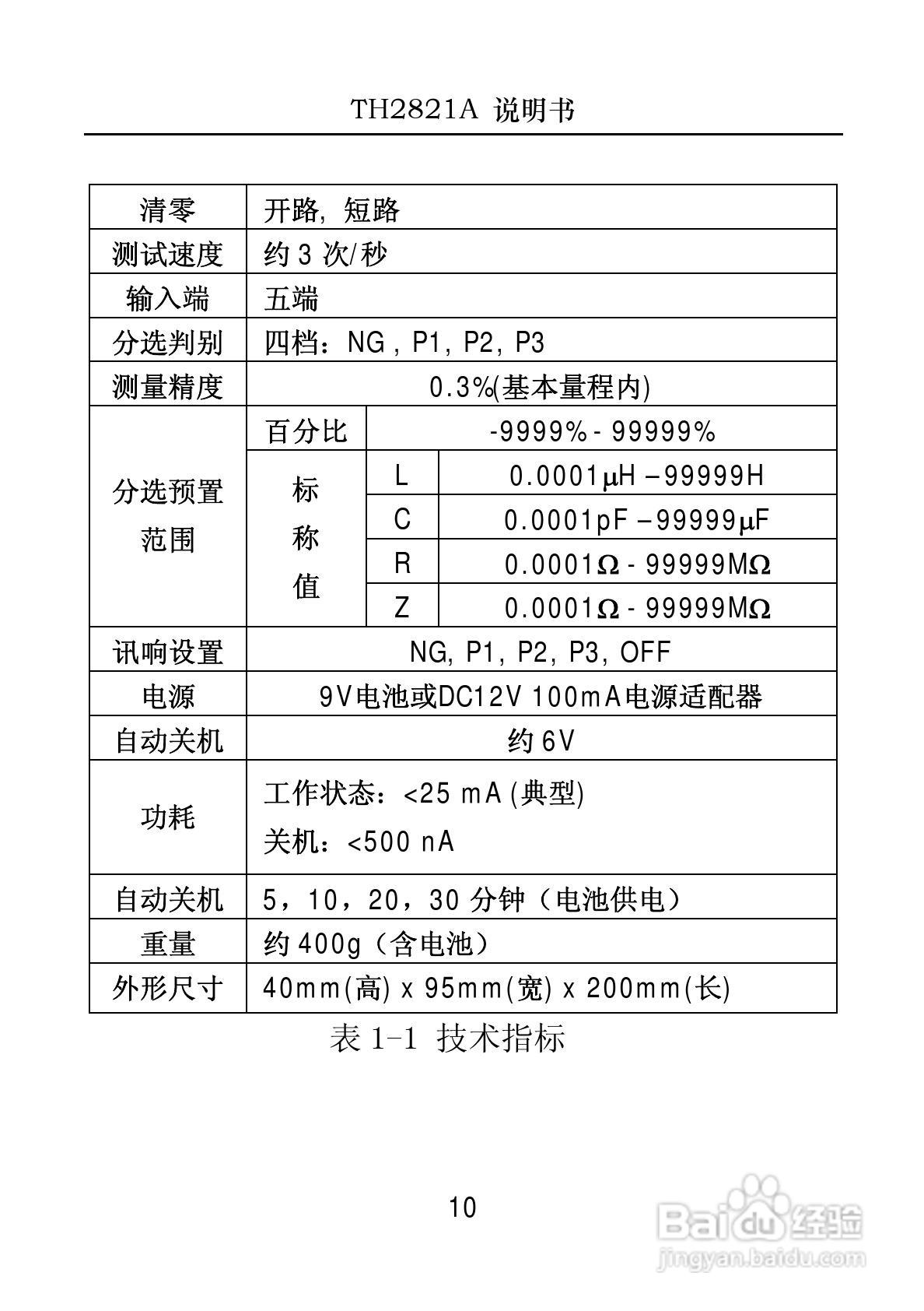 锦流源电子TH2821A手持电桥说明书:[1]