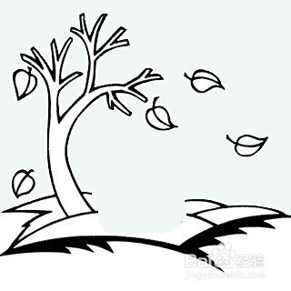一堆落叶简笔画