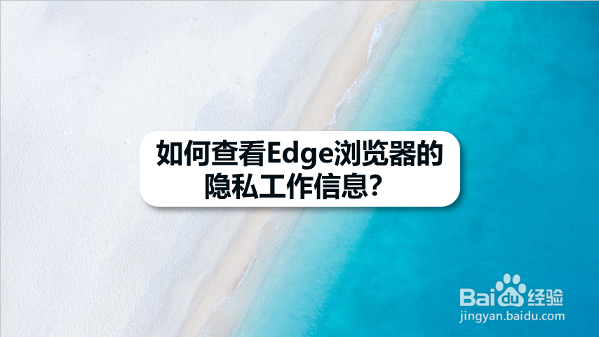 如何查看Edge浏览器的隐私工作信息