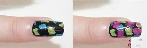 简单法式美甲DIY 闪烁霓虹美甲教程图解