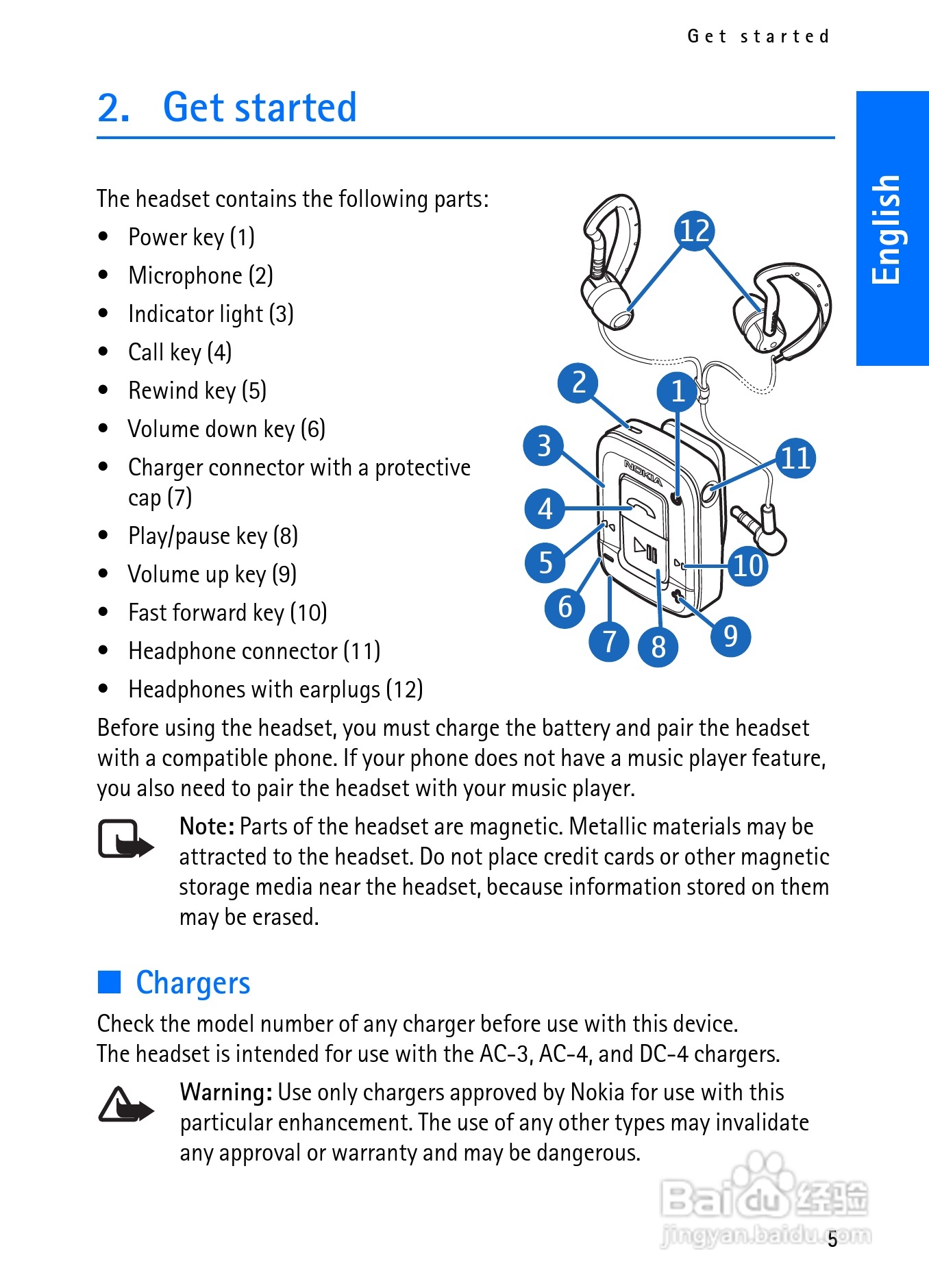 Nokia蓝牙耳机BH-500说明书:[1]