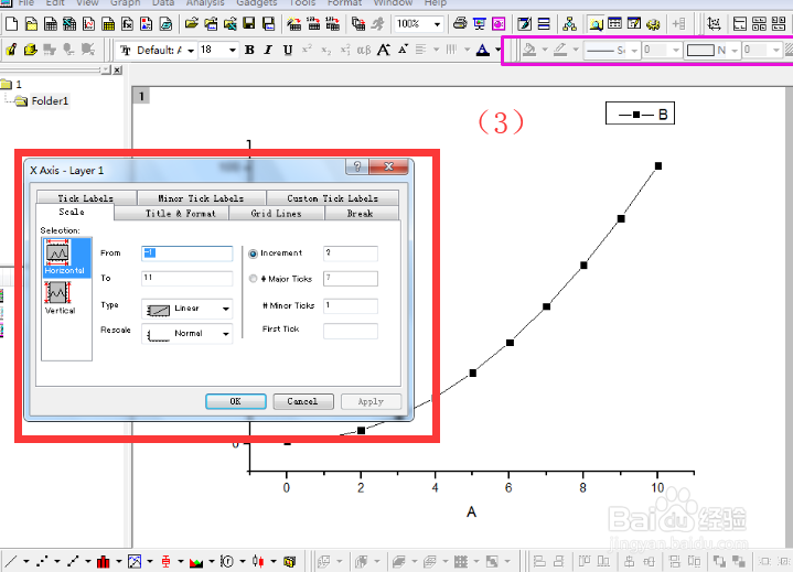 origin怎么绘制函数y=x^2+1的图形(x=0-10)