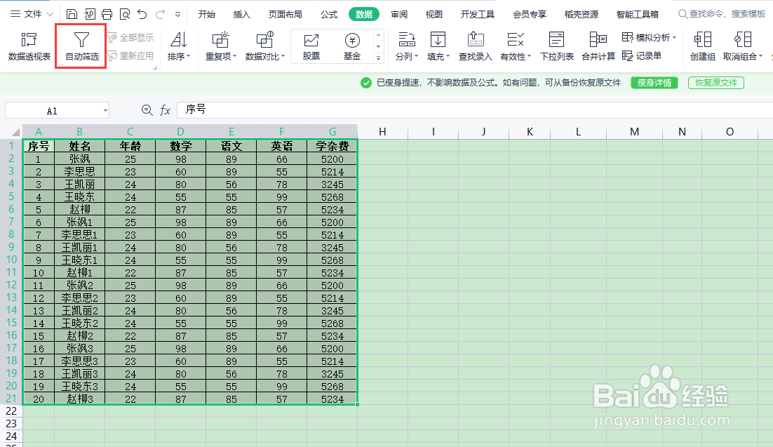 如何在wps中自动筛选表格数据
