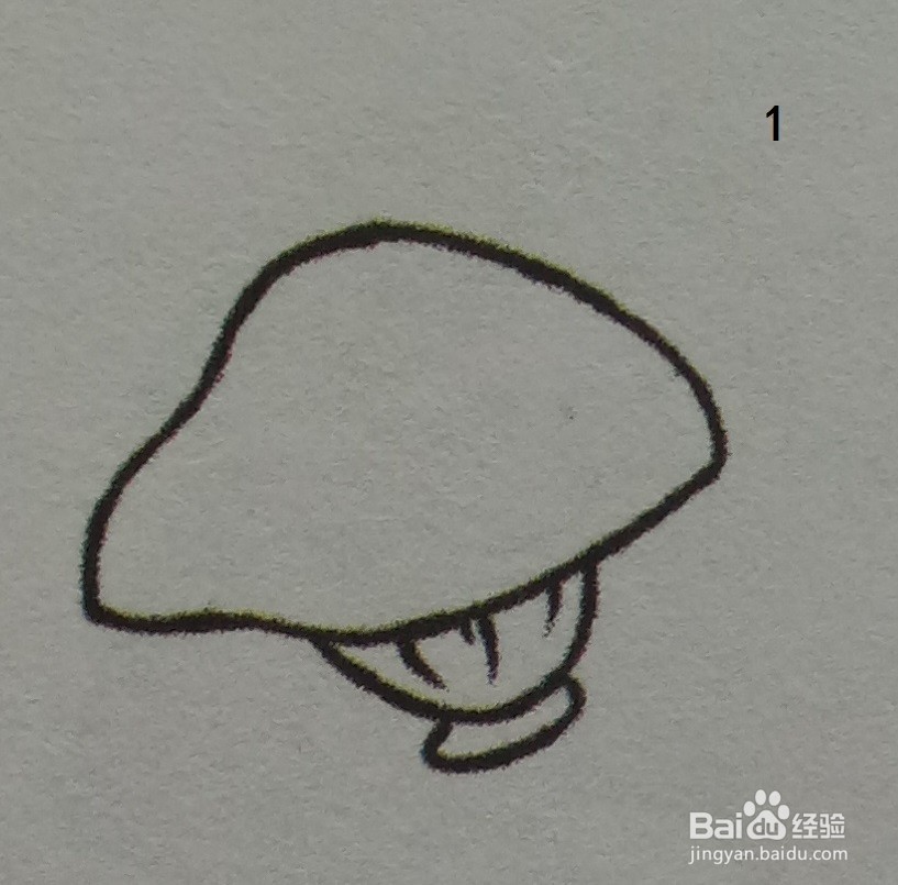 利用浅棕色画花蘑菇的简笔画