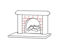 简笔画---怎么画壁炉