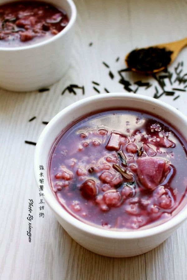 菰米紫薯红豆甜粥