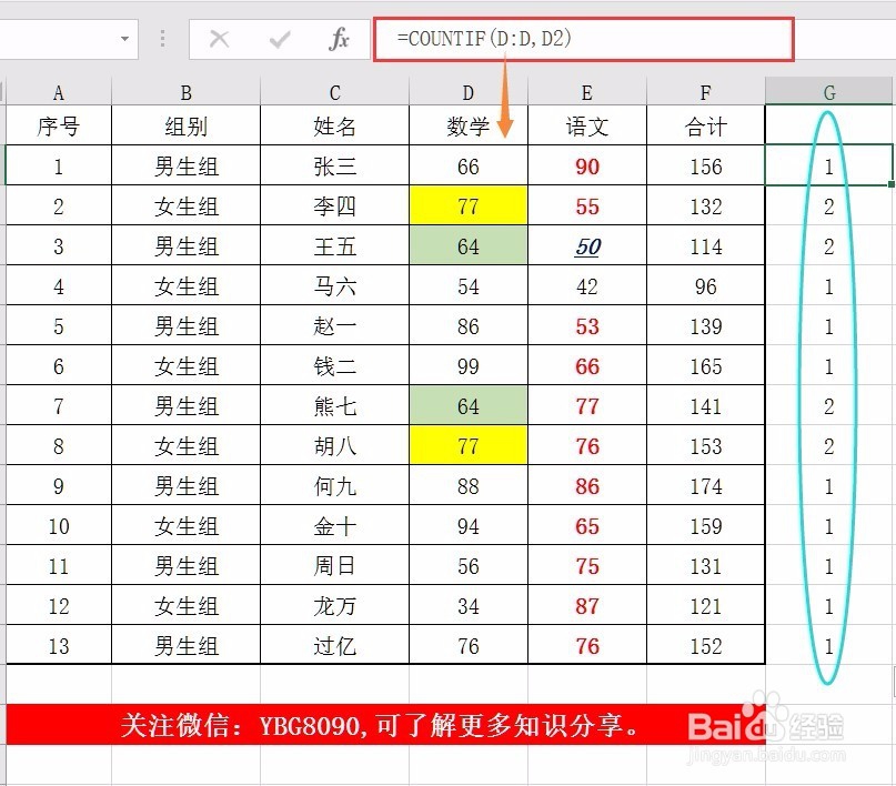 在excel中countif函数公式常用的几种用法：