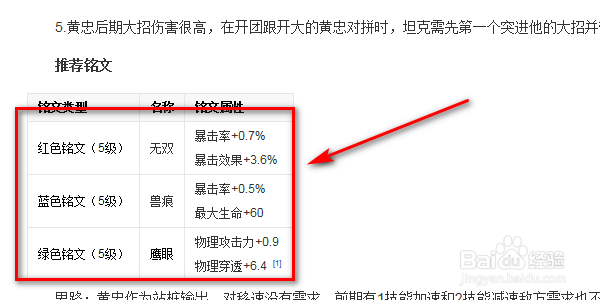 王者荣耀中黄忠的出装和铭文.