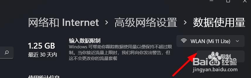 Windows11如何查看数据使用量的详细信息