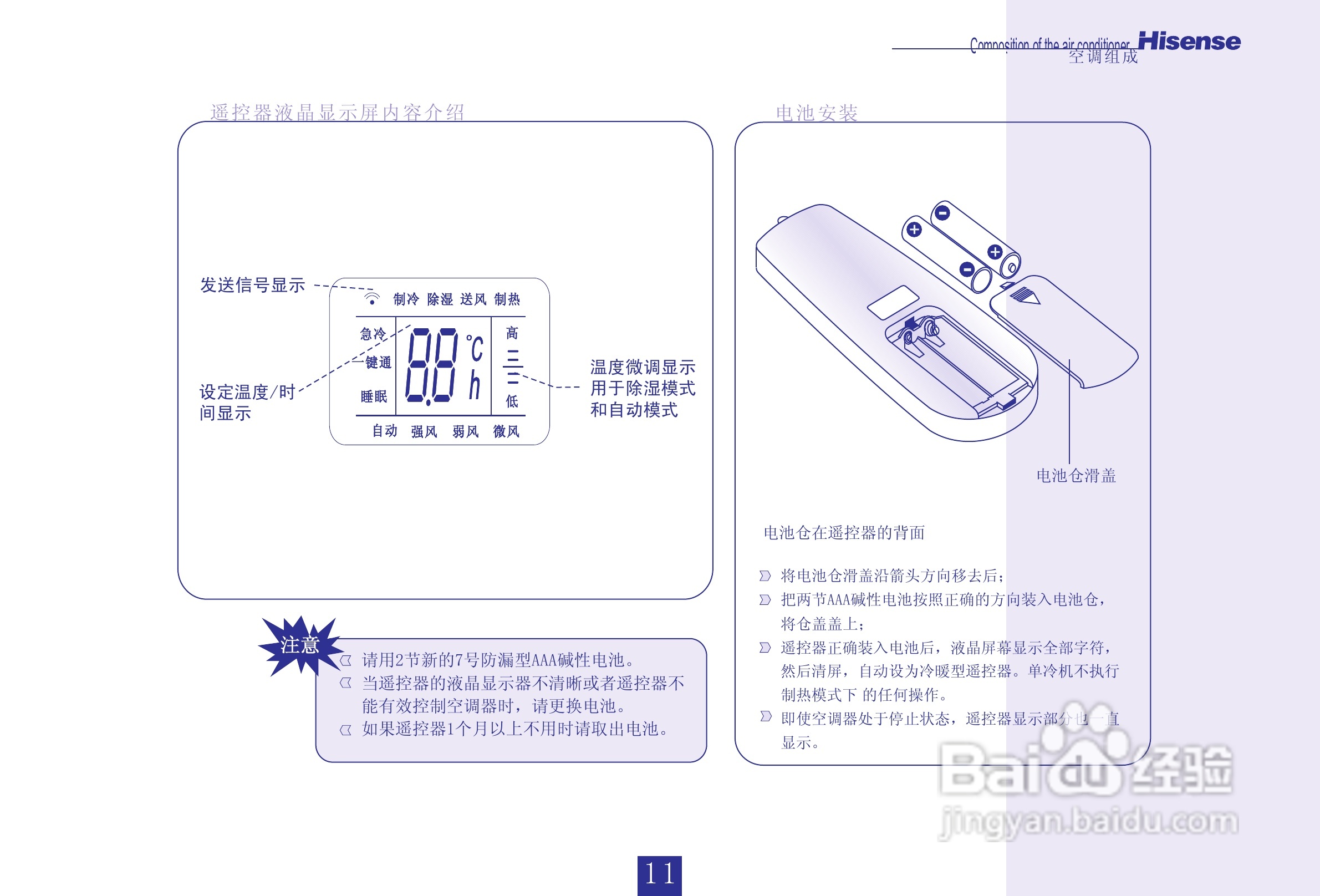 海信分体挂壁式空调器KFR-35GW/99N-2型使用说明书:[2]