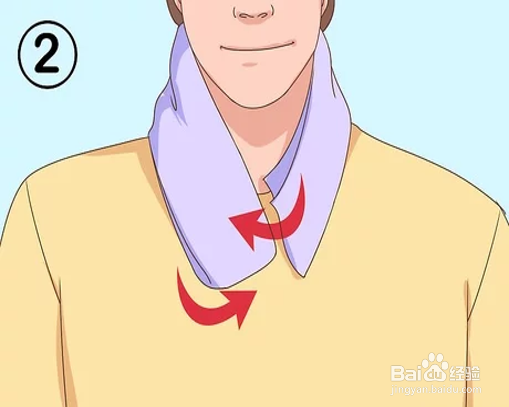 男士围巾系法