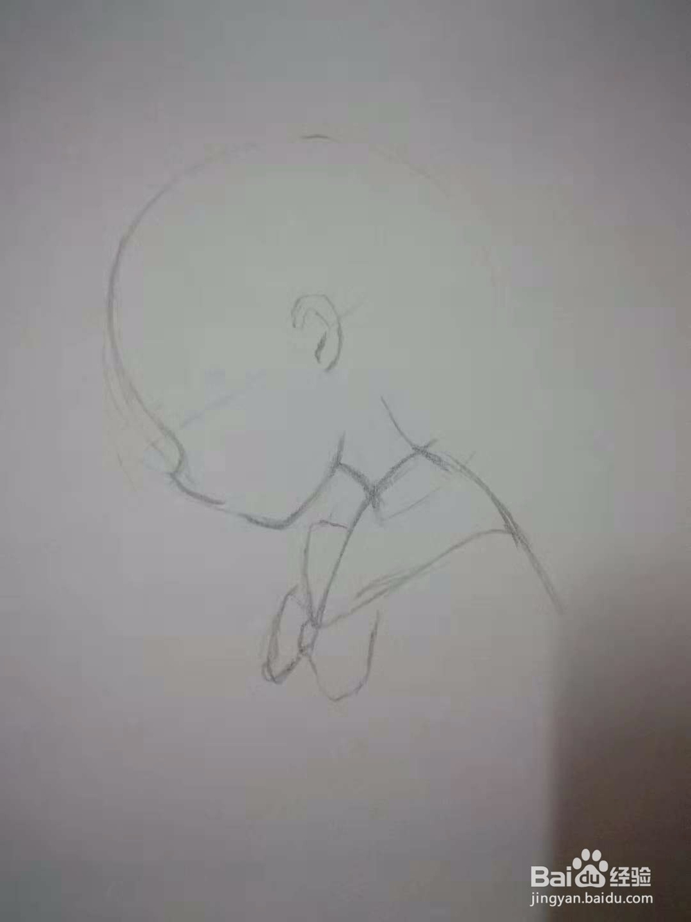 剪刀石头布Q版漫画水手服人物手绘插画线稿教程