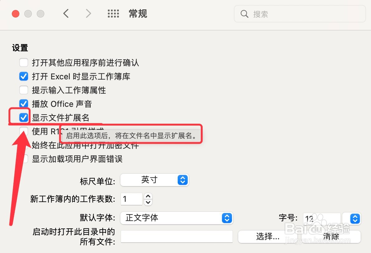 Excel显示文件扩展名的设置方法