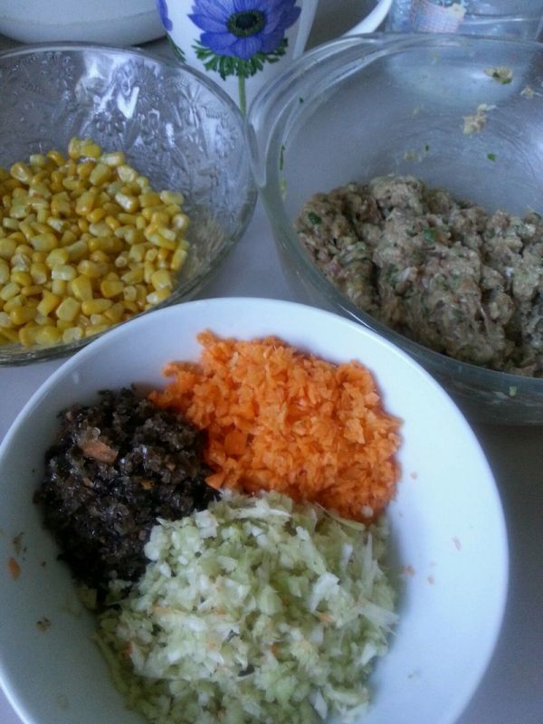 玉米猪肉木耳胡萝卜芹菜水饺