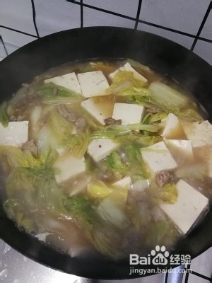 食补养生东北家常菜白菜炖豆腐