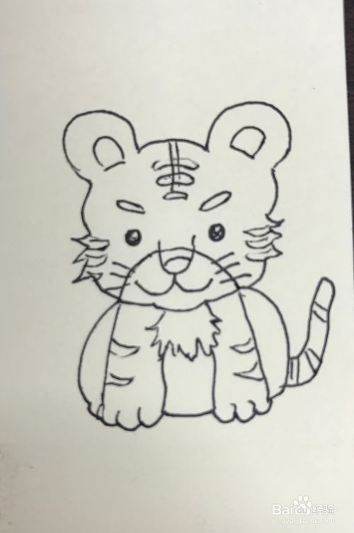 如何绘制一只正襟危坐的卡通老虎？