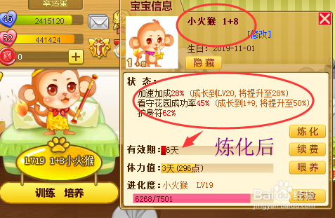 《玫瑰小镇》里怎样炼化天赋宝宝并延长有效期