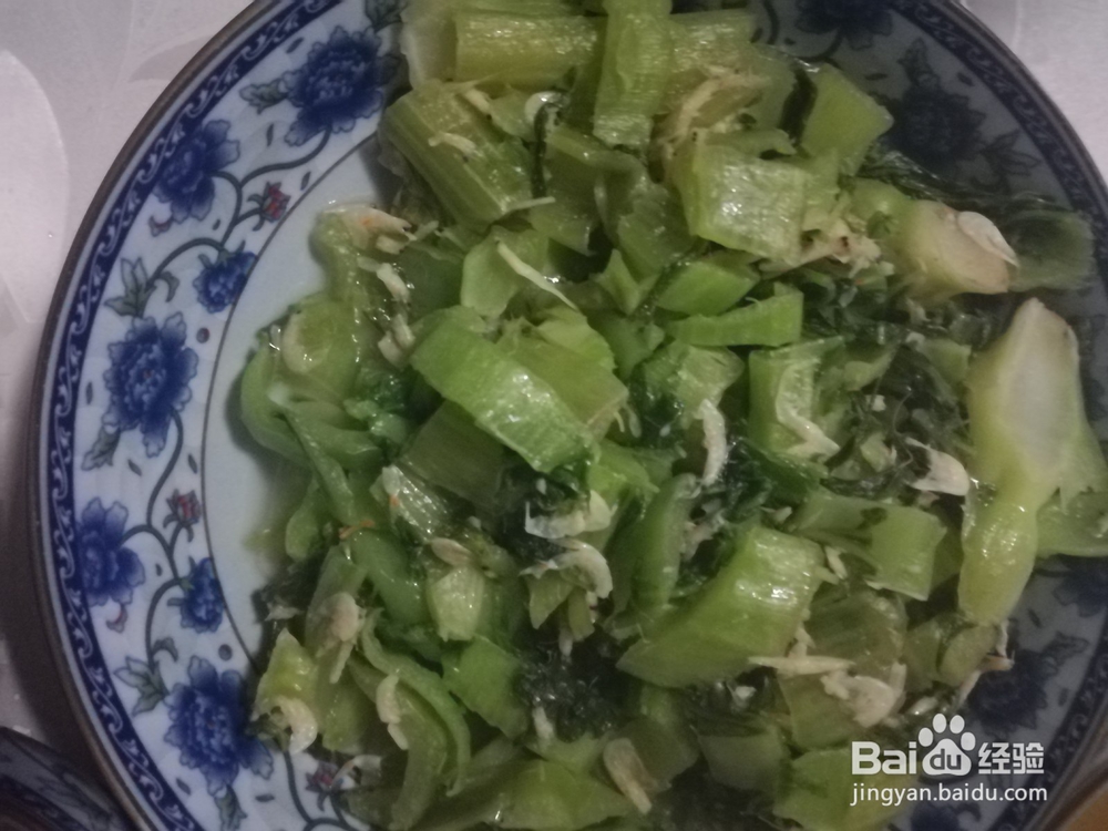 盖菜炒虾皮做法