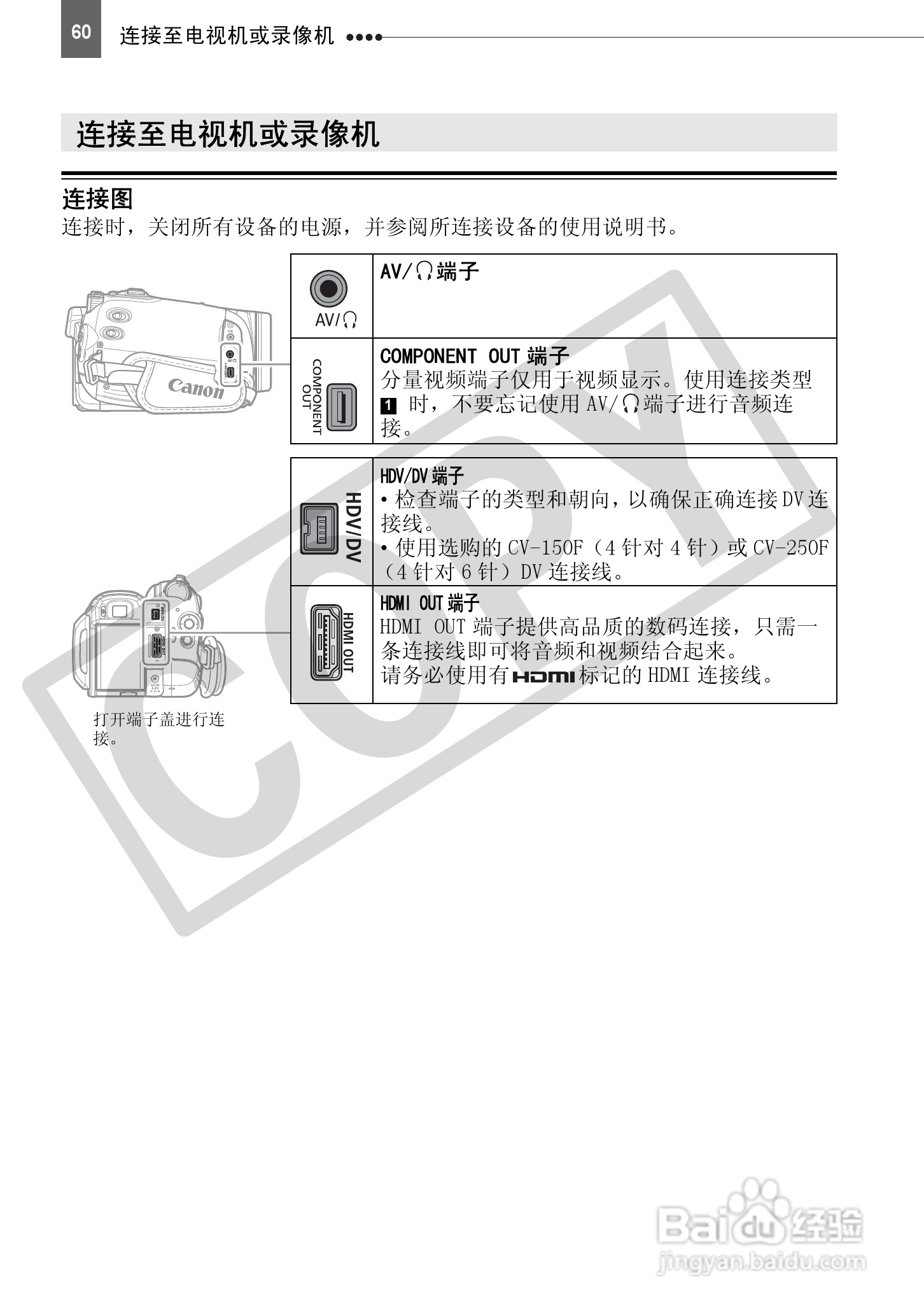 佳能HV30数码摄像机使用说明书:[6]